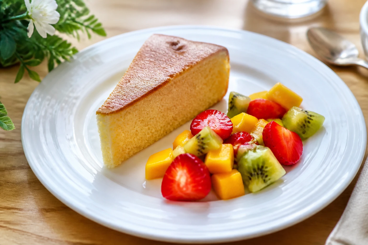Le gâteau léger idéal pour accompagner une salade de fruits