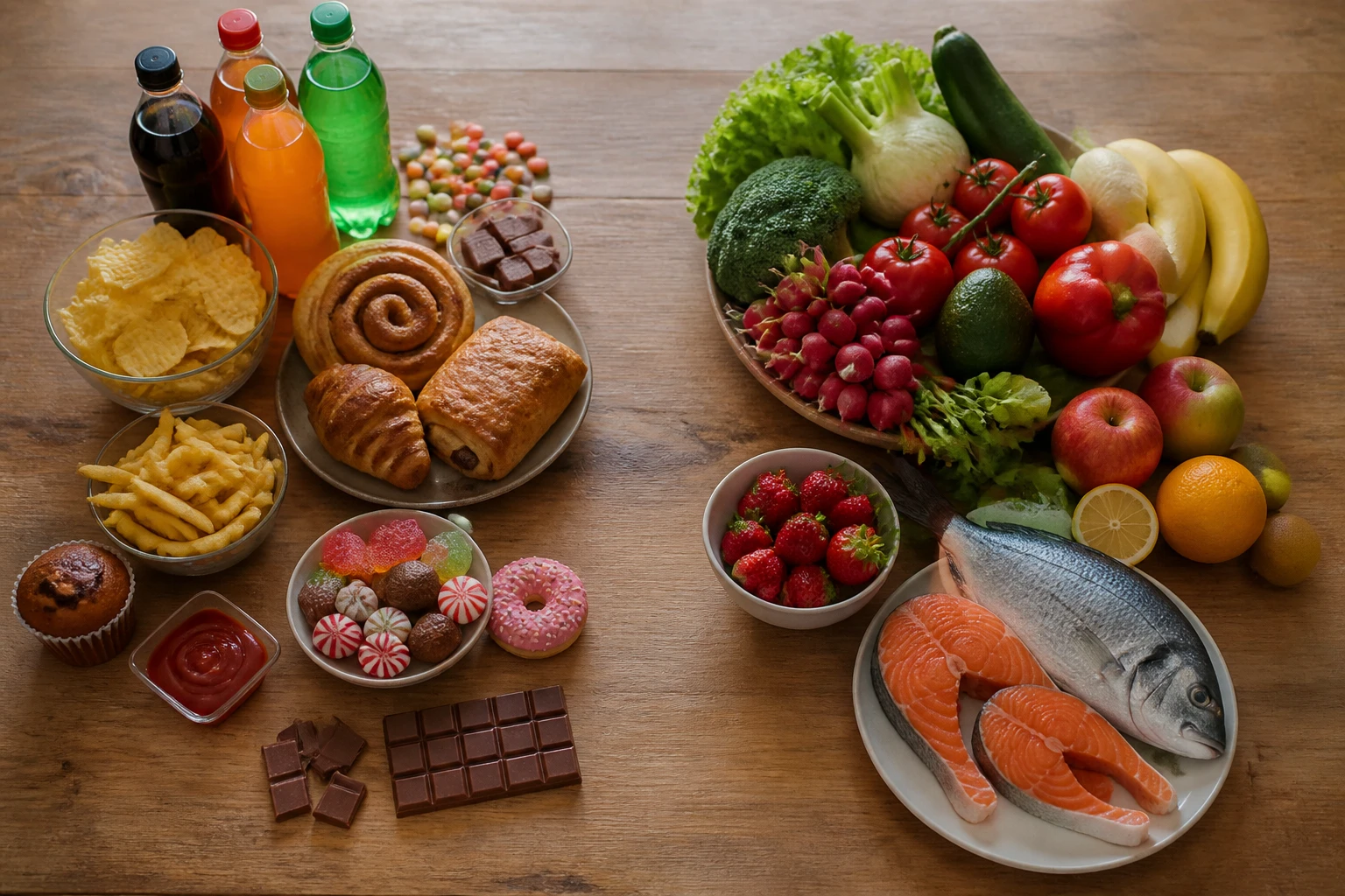 Table comparant aliments à éviter et aliments à privilégier en cas de parodontite