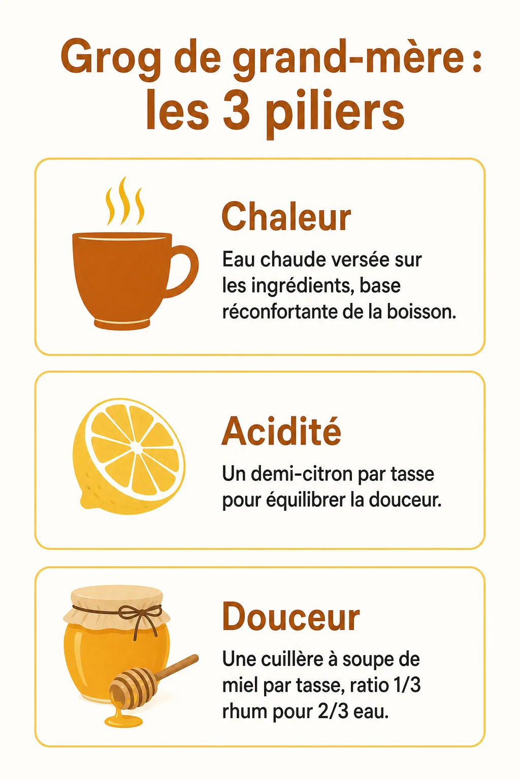 Grog de grand-mère : les 3 piliers : Chaleur, Acidité, Douceur