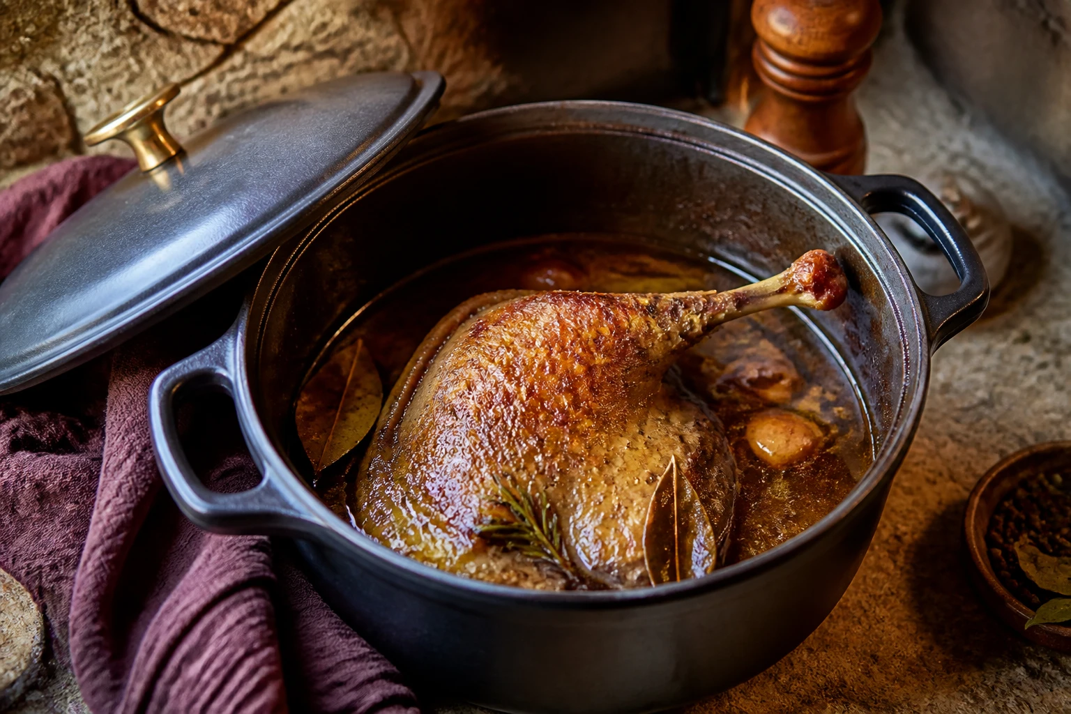 Temps de cuisson d&rsquo;une cuisse de canard en cocotte en fonte